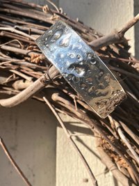 Hammered Silver Cuff Bracelet: Boho Bohemian Jewelry