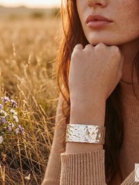 Hammered Silver Cuff Bracelet: Boho Bohemian Jewelry