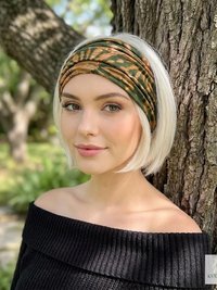 Green Tie-Dye Boho Headband -  Stylish Bohemian Headwrap, Headbands for Women