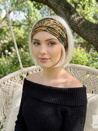 Green Tie-Dye Boho Headband -  Stylish Bohemian Headwrap, Headbands for Women