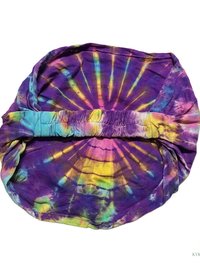 Purple Tie Dye Cotton Headband, Wide Boho Yoga Headwrap for Women, Bohemian Workout Hairband