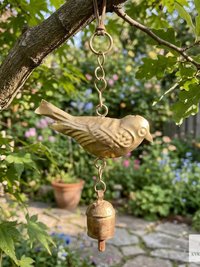 Handmade Bird Windchime - Artisan Metal Patio Ornament Outdoor Garden Decor