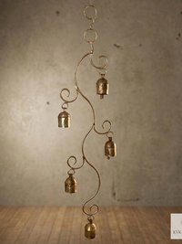 Handmade Swirl Wind Chime - Long Cascading Garden Bells