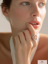 Open Circle Sterling Silver Ring, Boho Minimalist Band, Handmade Geometric Jewelry