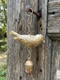 Handmade Bird Windchime - Artisan Metal Patio Ornament Outdoor Garden Decor
