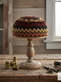 Earth Zig Zag Kufi Skull Cap - Crocheted Beanie Hat, Ethically sourced