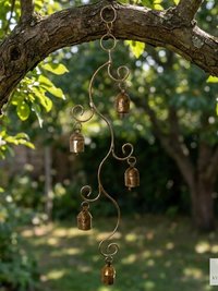 Handmade Swirl Wind Chime - Long Cascading Garden Bells