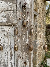 Artisan Chandelier Bells Wind Chime, Recycled Metal Garden Decor, Outdoor Patio Hanging Bells