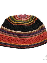 Striped Kufi Skull Cap - Crocheted Beanie Hat, Ethically sourced