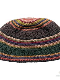 Striped Kufi Skull Cap - Crocheted Beanie Hat, Ethically sourced