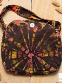 Handcrafted Tie Dye Fringe Bag - Bohemian Festival Crossbody Purse