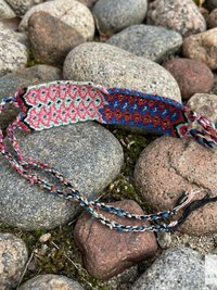 Boho Wide Woven Cotton Cuff Bracelet - Adjustable Fabric Wristband