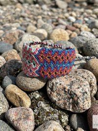 Boho Wide Woven Cotton Cuff Bracelet - Adjustable Fabric Wristband