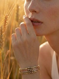 Hammered Mixed Metal Beaded Cuff Bracelet: Handcrafted Boho Jewelry