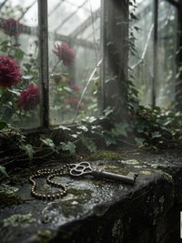 Antique Skeleton Key Necklace JULIET, Fancy Bow Iron Pendant, Brass Ball Chain Gothic Jewelry