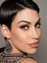 Boho Leather Teardrop Earrings - Handcrafted Turquoise Colored Dangles