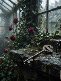 Antique Skeleton Key Necklace YARDLEY, Iron Trunk Pendant, Brass Ball Jewelry