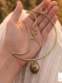 Crescent Moon Chime - Handmade Artisan Boho Metal Celestial Yard Decor