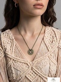 Antique Chinese Cash Coin Necklace, Feng Shui Good Fortune Pendant