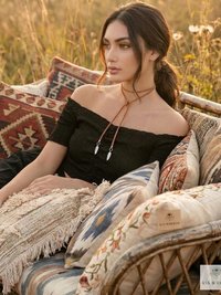 Brown Suede Lariat Feather Necklace - Adjustable Length Long Cord Jewelry