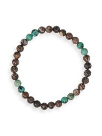 Men's Jasper and Turquoise Stretch Bracelet