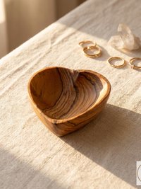 Small Olive Wood Heart Bowl - Trinket Dish