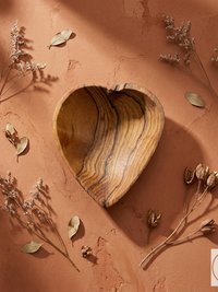 Small Olive Wood Heart Bowl - Trinket Dish