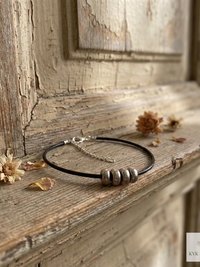 Boho Silver Bead Choker Necklace - Adjustable Minimalist Style