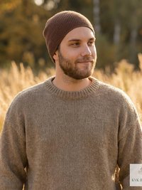 Brown Kufi Skull Cap - Crocheted Beanie Hat, Ethically sourced