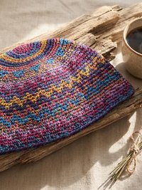 Multi Color Zig Zag Kufi Skull Cap - Crocheted Beanie Hat, Ethically sourced