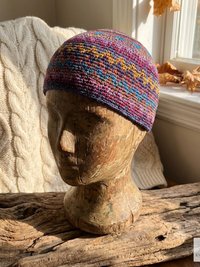 Multi Color Zig Zag Kufi Skull Cap - Crocheted Beanie Hat, Ethically sourced