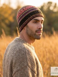 Striped Kufi Skull Cap - Crocheted Beanie Hat, Ethically sourced