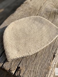 Cream Kufi Skull Cap - Crocheted Beanie Hat, Ethically sourced