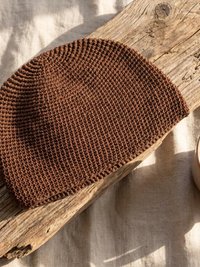 Brown Kufi Skull Cap - Crocheted Beanie Hat, Ethically sourced