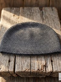 Gray Kufi Skull Cap - Crocheted Beanie Hat, Ethically sourced