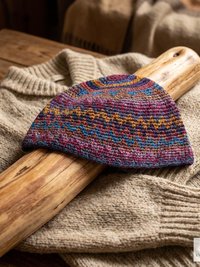 Multi Color Zig Zag Kufi Skull Cap - Crocheted Beanie Hat, Ethically sourced