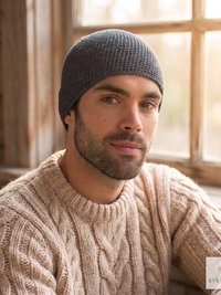 Maroon Kufi Skull Cap - Crocheted Beanie Hat, Ethically sourced