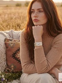 Hammered Silver Cuff Bracelet: Boho Bohemian Jewelry