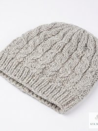 Cozy Gray Beanie Hat - Hand Knit Winter Accessory