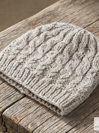 Cozy Gray Beanie Hat - Hand Knit Winter Accessory