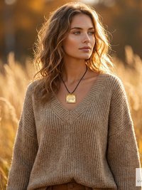 Square Brass Lotus Flower Necklace - Tie Back Minimalist Choker