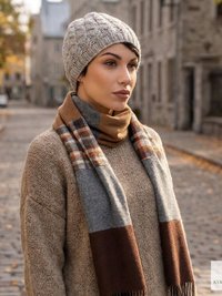 Cozy Gray Beanie Hat - Hand Knit Winter Accessory