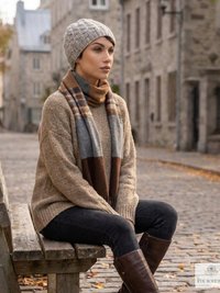 Cozy Gray Beanie Hat - Hand Knit Winter Accessory