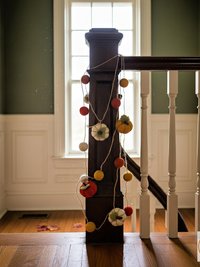 Handcrafted Autumn Pumpkin Wool Felt Garland with Eco-Friendly Dyes Seasonal Mantle Decor