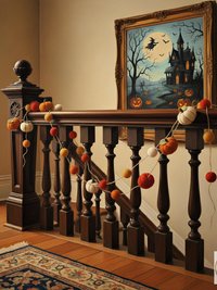 Handcrafted Autumn Pumpkin Wool Felt Garland with Eco-Friendly Dyes Seasonal Mantle Decor