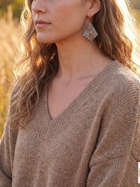 Rustic Patina Dangle Earrings: Textured Diamond Metal Drops, Verdigris Boho Jewelry Gift