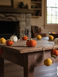 Handcrafted Autumn Pumpkin Wool Felt Garland with Eco-Friendly Dyes Seasonal Mantle Decor