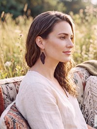 Handcrafted Brown Leather Feather Earrings, Lightweight Boho Drop Dangles in Earth Tones