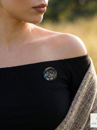 Magnetic Button Brooch Pin - Fabric Safe No Sew Vintage Style Scarf Clip