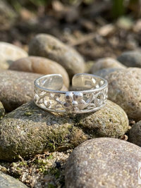 Silver Plated Flower Toe Ring